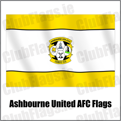 Ashbourne United AFC Flags with the club crest and colours, Meath Football - ClubFlags.ie