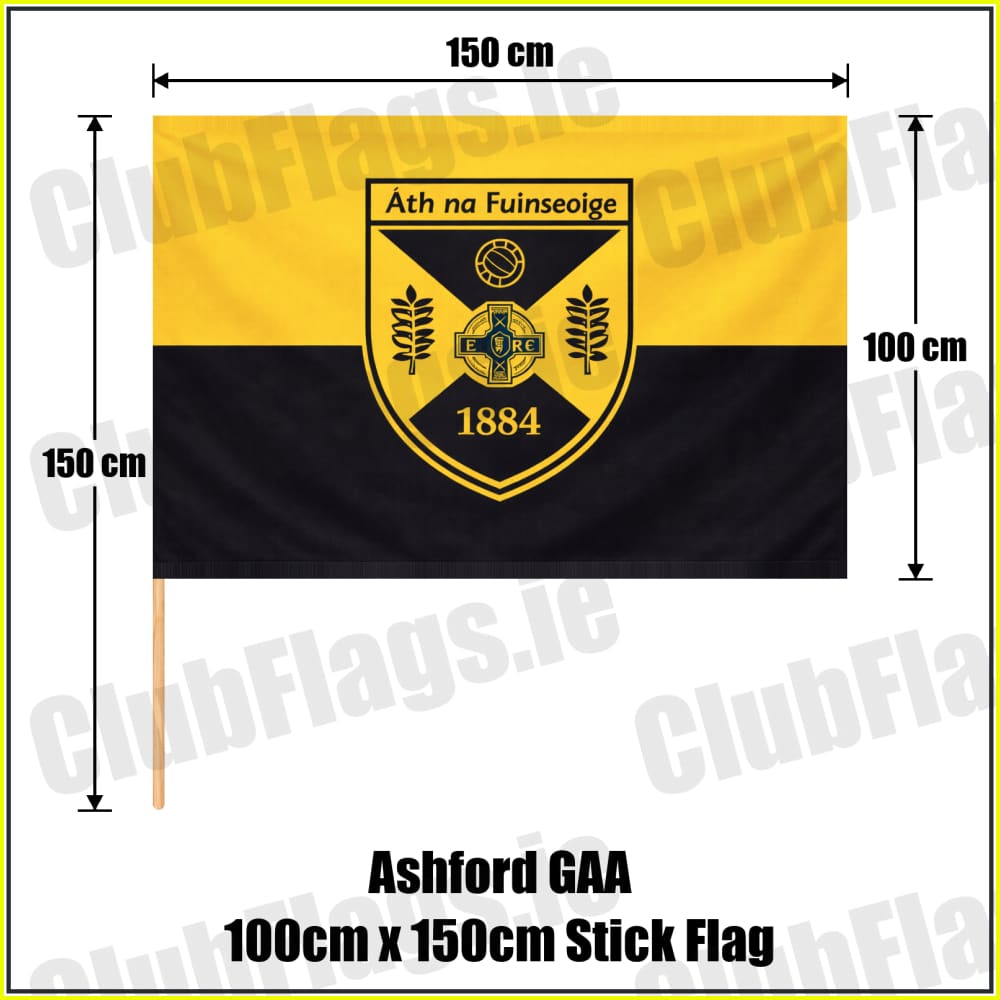 Ashford GAA 100cm x 150cm Stick Flag - ClubFlags.ie