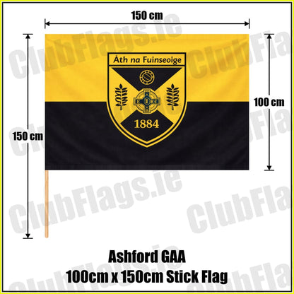 Ashford GAA 100cm x 150cm Stick Flag - ClubFlags.ie