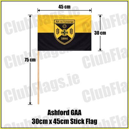 Ashford GAA 30cm x 45cm Stick Flag - ClubFlags.ie