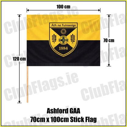 Ashford GAA 70cm x 100cm Stick Flag - ClubFlags.ie