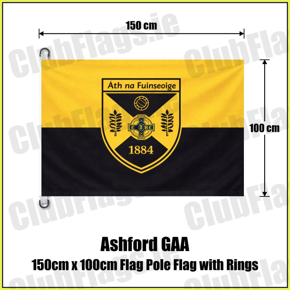 Ashford GAA 150cm x 100cm Flag Pole Flag with Rings - ClubFlags.ie