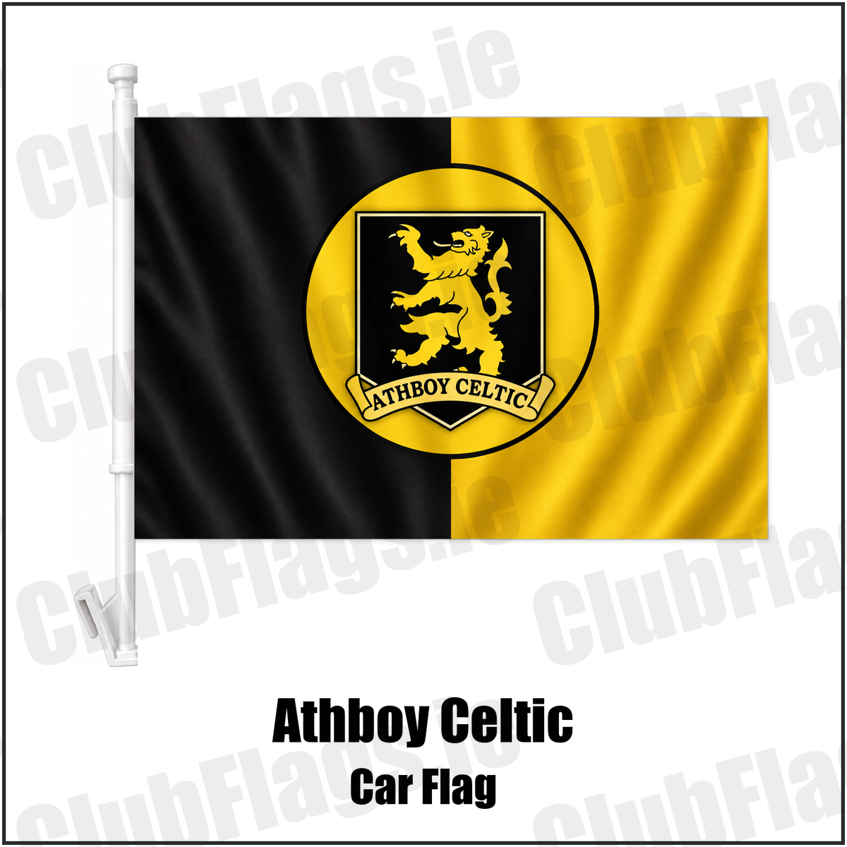 Athboy Celtic Car Flag with the club crest and colours, Meath football - ClubFlags.ie