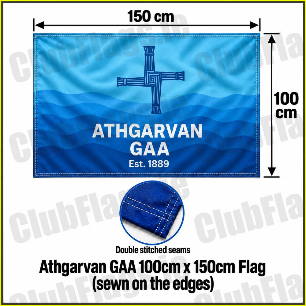Athgarvan GAA 100cm x 150cm Flag Sewn Edges