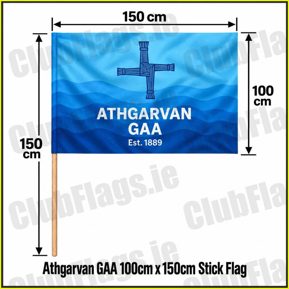Athgarvan GAA 100cm x 150cm Stick Flag - Irish Club Flag Kildare GAA