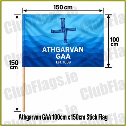 Athgarvan GAA 100cm x 150cm Stick Flag - Irish Club Flag Kildare GAA