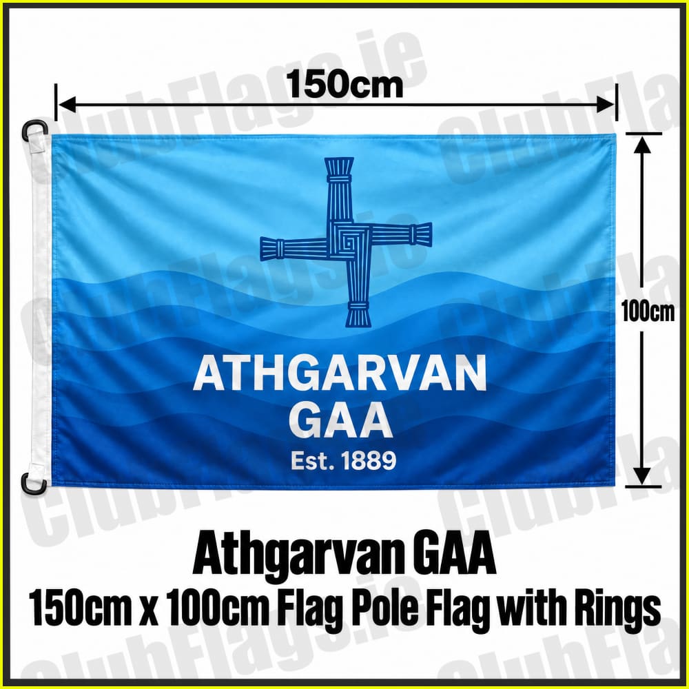 Athgarvan GAA 150cm x 100cm Flag Pole Flag with Rings