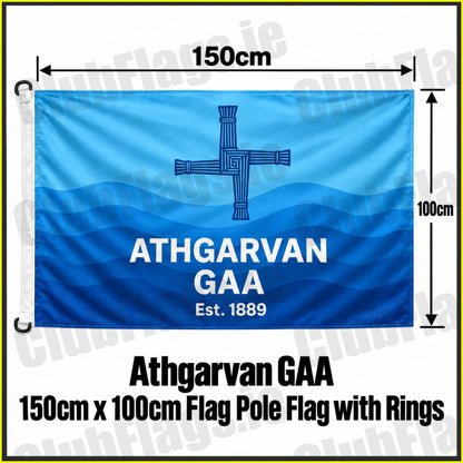 Athgarvan GAA 150cm x 100cm Flag Pole Flag with Rings