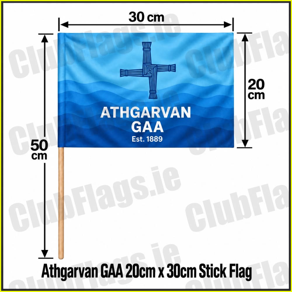 Athgarvan GAA 20cm x 30cm Stick Flag - Irish Club Flag Kildare GAA