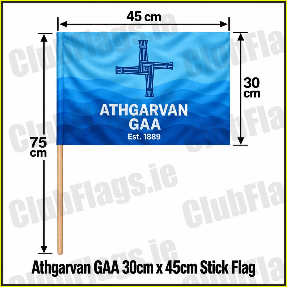 Athgarvan GAA 30cm x 45cm Stick Flag - Irish Club Flag Kildare GAA
