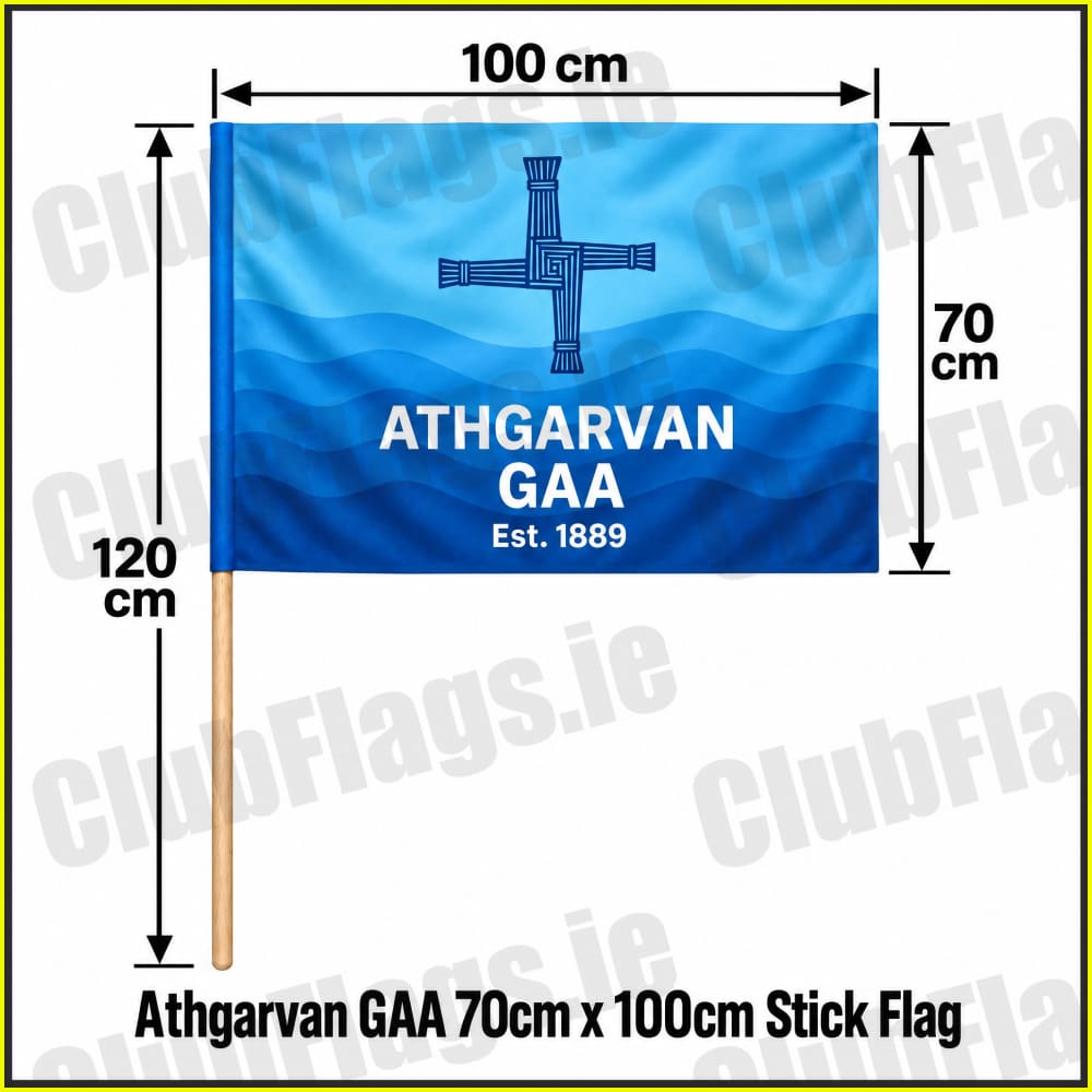 Athgarvan GAA 70cm x 100cm Stick Flag - Irish Club Flag Kildare GAA