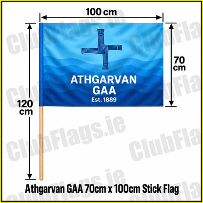 Athgarvan GAA 70cm x 100cm Stick Flag - Irish Club Flag Kildare GAA