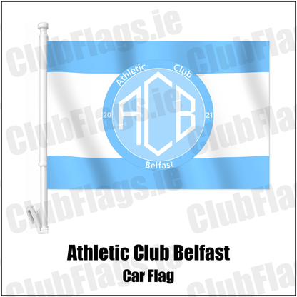 Athletic Club Belfast Car Flag with the club crest and colours, Antrim Football - ClubFlags.ie