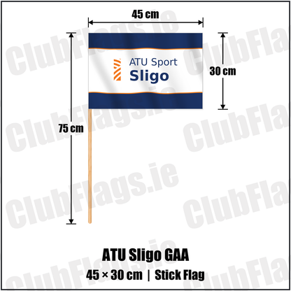 ATU Sligo GAA 30cm x 45cm Stick Flag with the club crest and colours, Sligo GAA - ClubFlags.ie