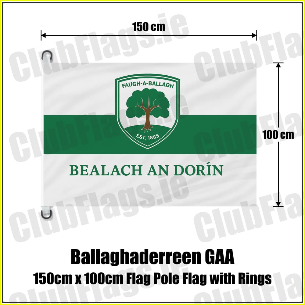 Ballaghaderreen GAA 150cm x 100cm Flag Pole Flag with Rings - ClubFlags.ie