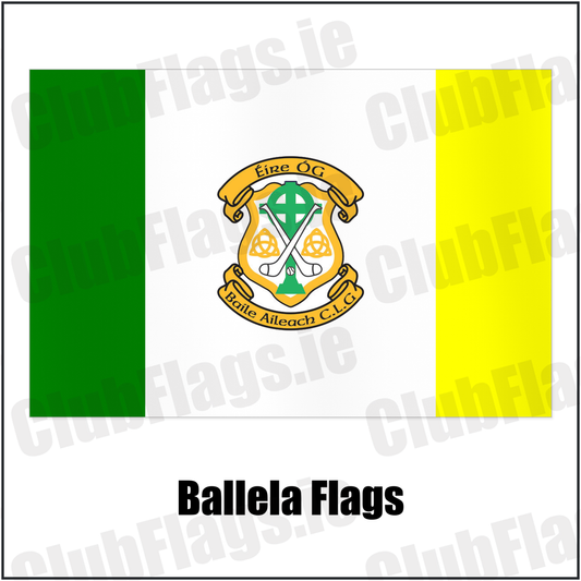 Ballela Flags with the club crest and colours, Down GAA - ClubFlags.ie