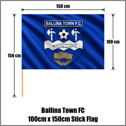 Ballina Town FC 100cm x 150cm Stick Flag - ClubFlags.ie
