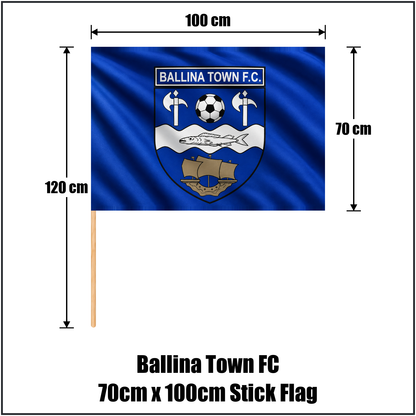 Ballina Town FC 70cm x 100cm Stick Flag - ClubFlags.ie