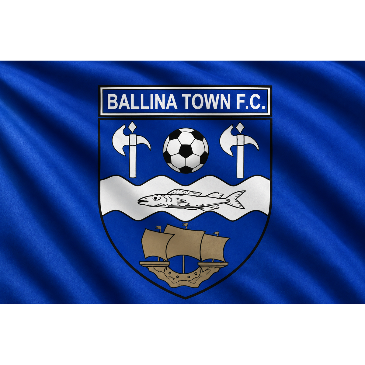 Ballina Town FC club flag artwork - ClubFlags.ie