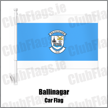 Ballinagar Car Flag with the club crest and colours, Offaly GAA - ClubFlags.ie