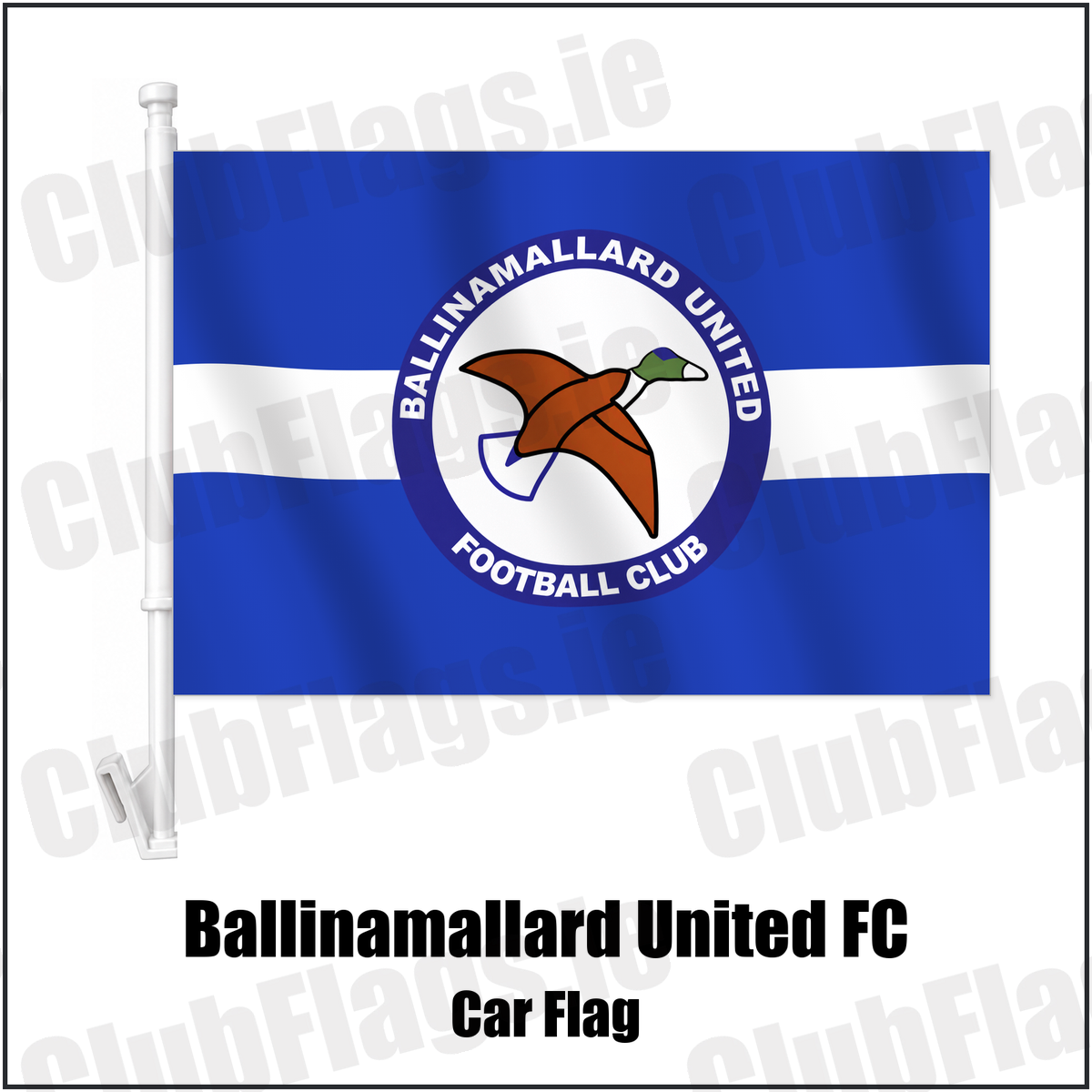 Ballinamallard United FC Car Flag with the verified club crest and colours, Fermanagh Football - ClubFlags.ie