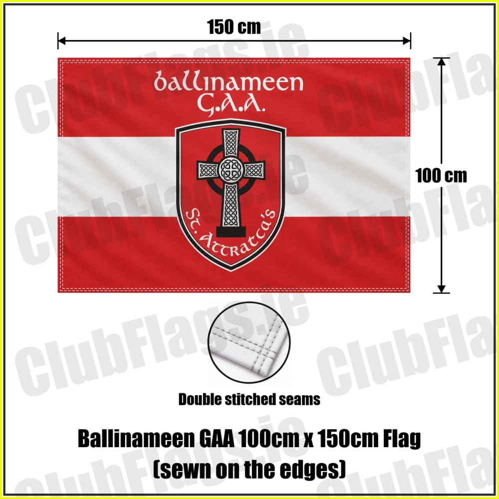 Ballinameen GAA 100cm x 150cm Flag (sewn on the edges) - ClubFlags.ie
