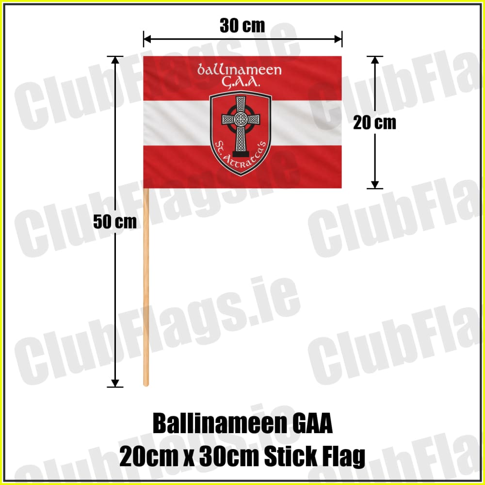 Ballinameen GAA 20cm x 30cm Stick Flag - ClubFlags.ie