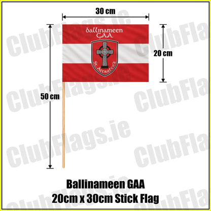 Ballinameen GAA 20cm x 30cm Stick Flag - ClubFlags.ie