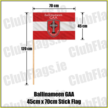 Ballinameen GAA 45cm x 70cm Stick Flag - ClubFlags.ie
