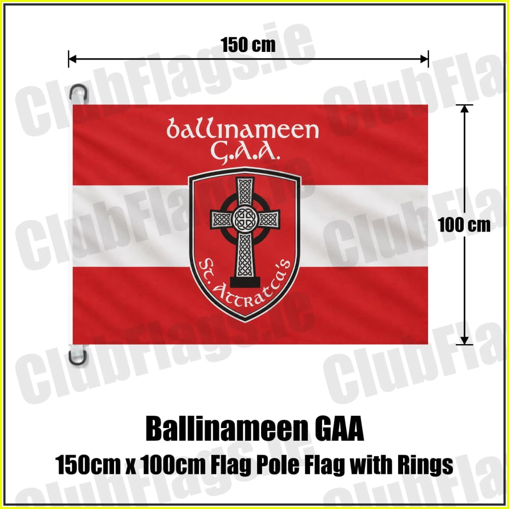 Ballinameen GAA 150cm x 100cm Flag Pole Flag with Rings - ClubFlags.ie