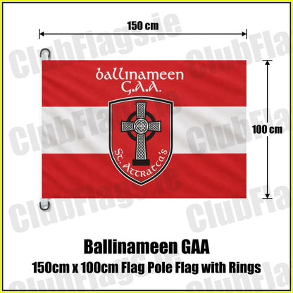 Ballinameen GAA 150cm x 100cm Flag Pole Flag with Rings - ClubFlags.ie