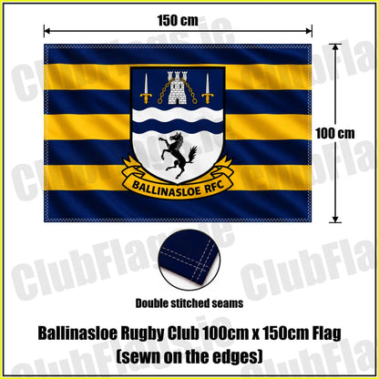 Ballinasloe Rugby Club 100cm x 150cm Flag (sewn on the edges) - ClubFlags.ie
