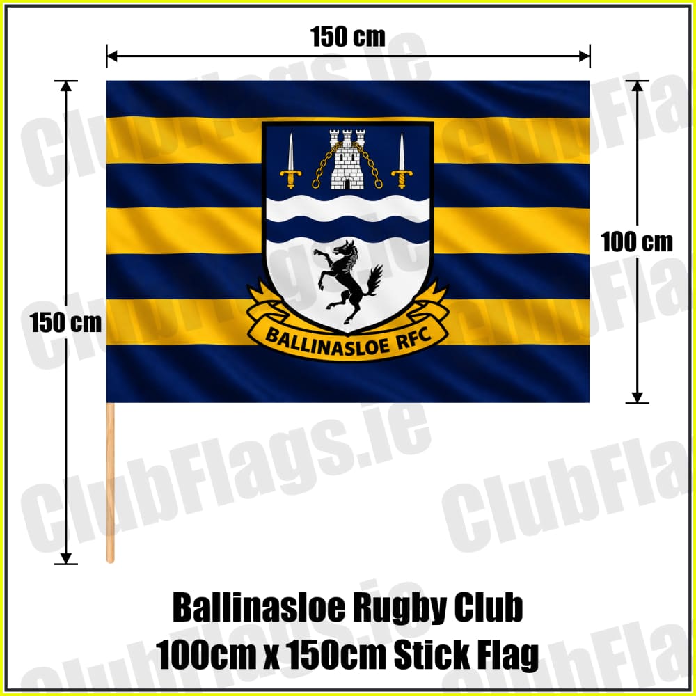 Ballinasloe Rugby Club 100cm x 150cm Stick Flag - ClubFlags.ie