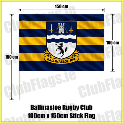 Ballinasloe Rugby Club 100cm x 150cm Stick Flag - ClubFlags.ie