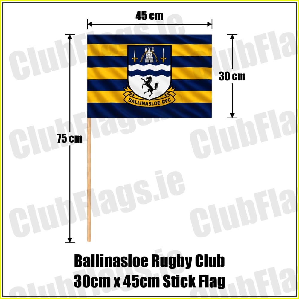 Ballinasloe Rugby Club 30cm x 45cm Stick Flag - ClubFlags.ie