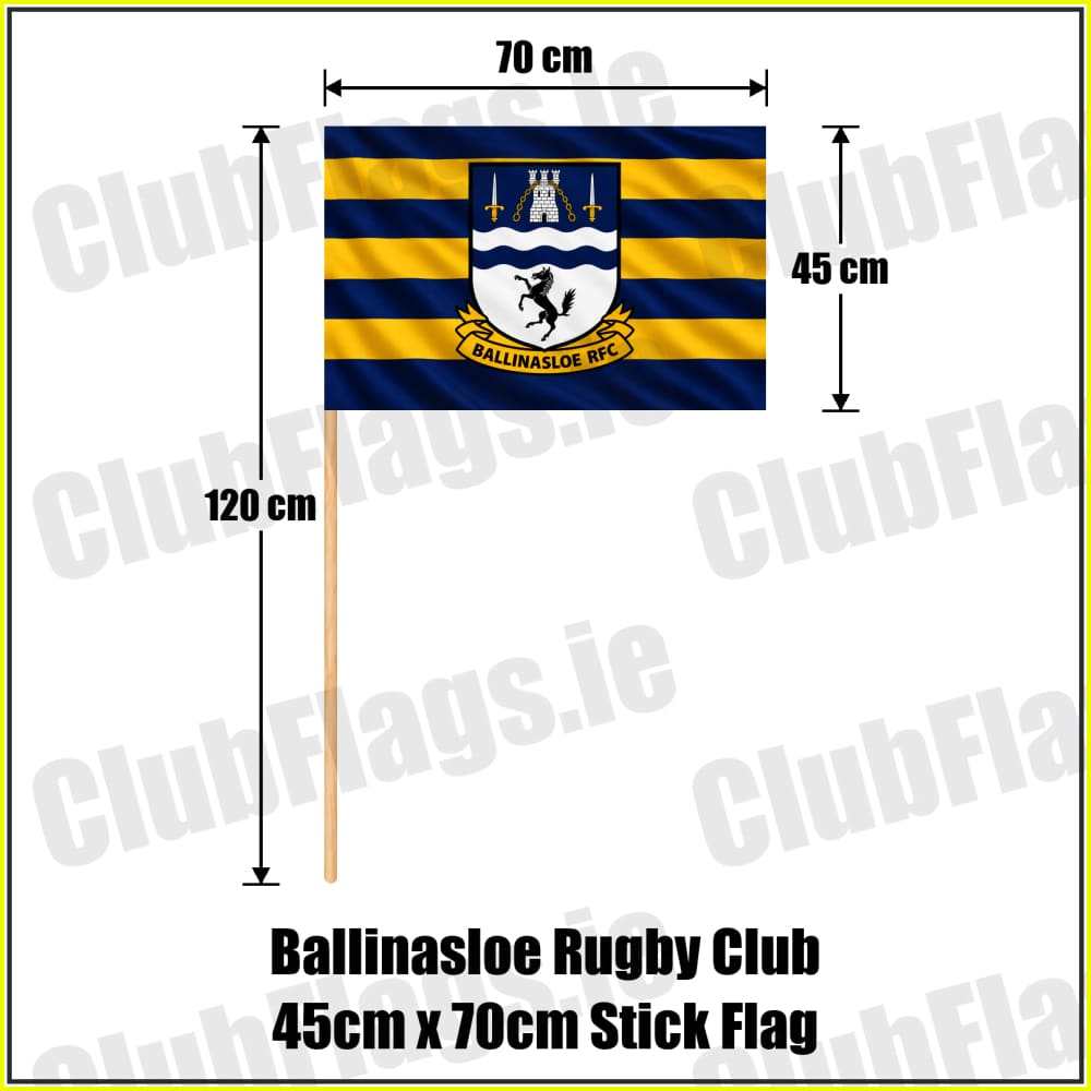 Ballinasloe Rugby Club 45cm x 70cm Stick Flag - ClubFlags.ie