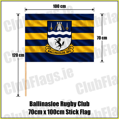 Ballinasloe Rugby Club 70cm x 100cm Stick Flag - ClubFlags.ie