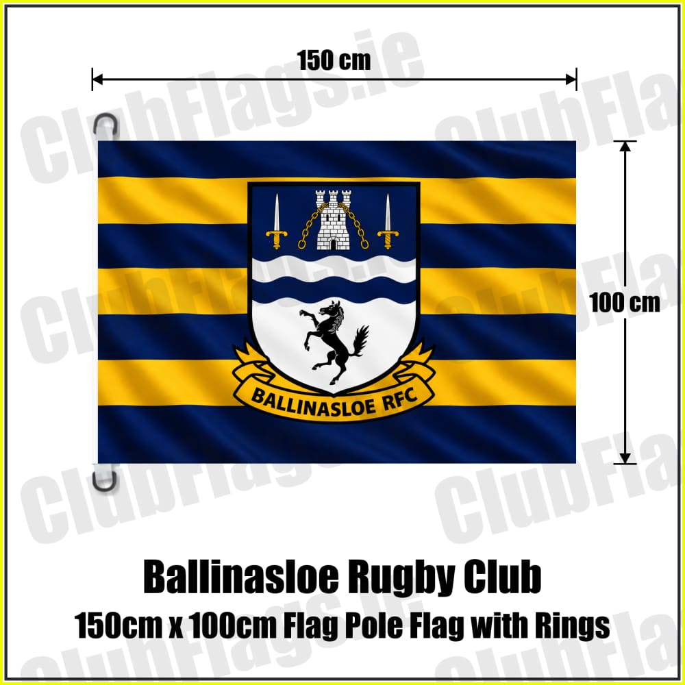 Ballinasloe Rugby Club 150cm x 100cm Flag Pole Flag with Rings - ClubFlags.ie