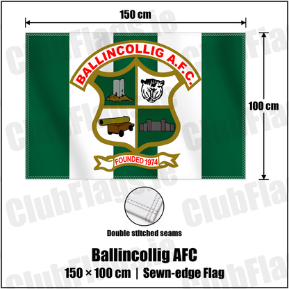 Ballincollig AFC 100cm x 150cm Flag (sewn on the edges) with the verified club crest and colours, Cork Football - ClubFlags.ie