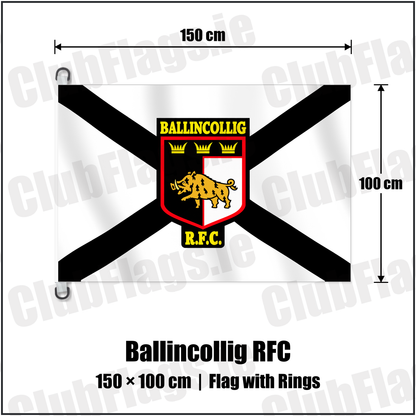 Ballincollig RFC 150cm x 100cm Flag Pole Flag with Rings with the club crest and colours, Cork Rugby - ClubFlags.ie