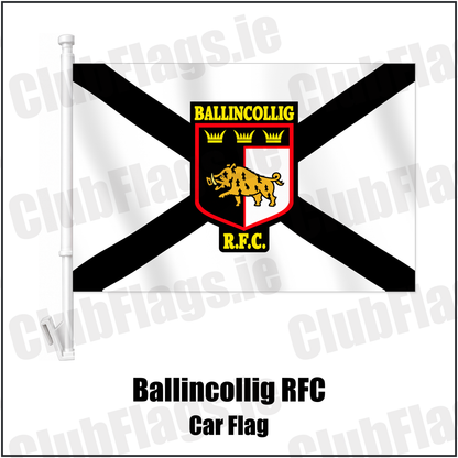Ballincollig RFC Car Flag with the club crest and colours, Cork Rugby - ClubFlags.ie