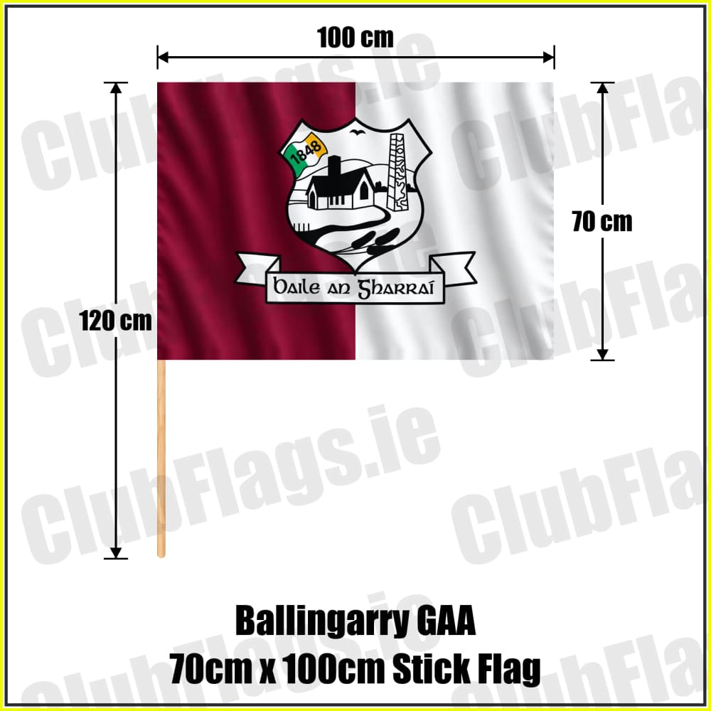 Ballingarry GAA 70cm x 100cm Stick Flag - ClubFlags.ie
