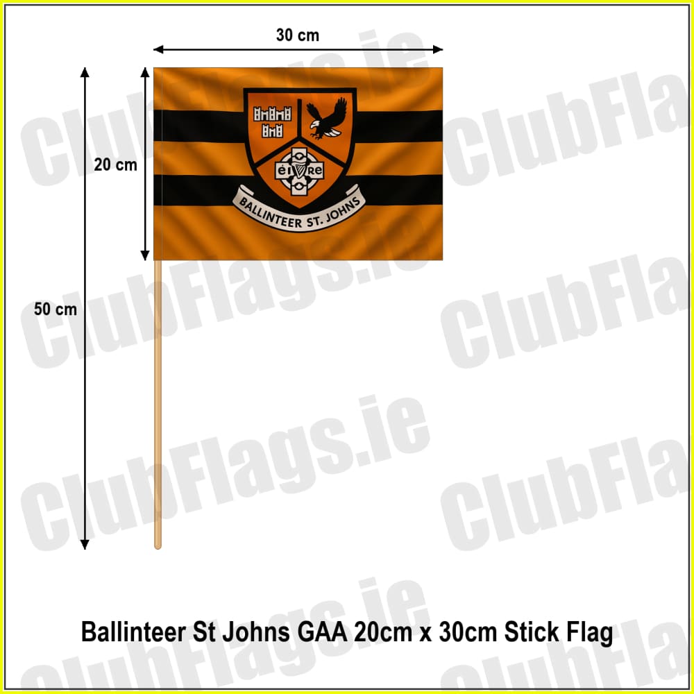 Ballinteer St Johns GAA 20cm x 30cm Stick Flag - ClubFlags.ie