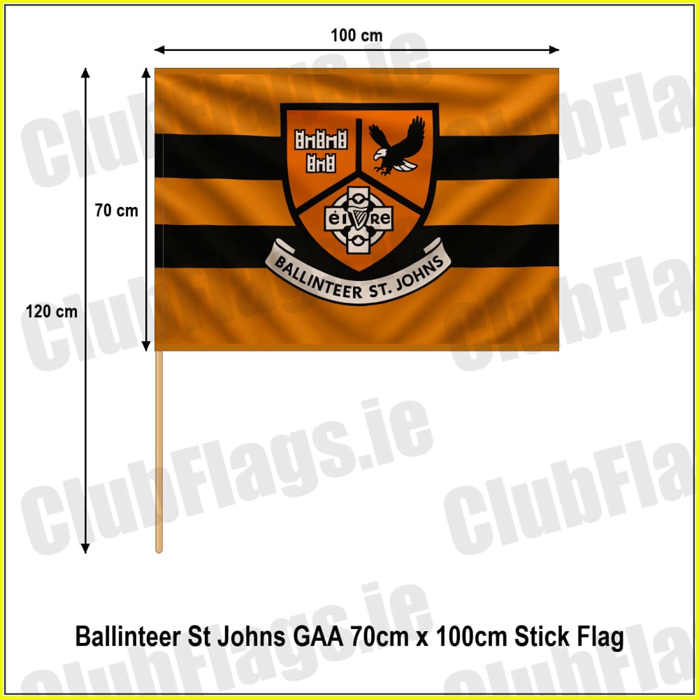 Ballinteer St Johns GAA 70cm x 100cm Stick Flag - ClubFlags.ie