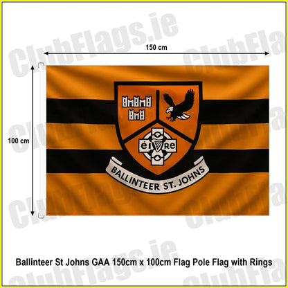 Ballinteer St Johns GAA 150cm x 100cm Flag Pole Flag with Rings - ClubFlags.ie