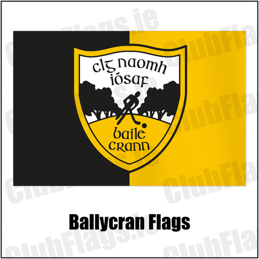 Ballycran Flags with the club crest and colours, Down GAA - ClubFlags.ie