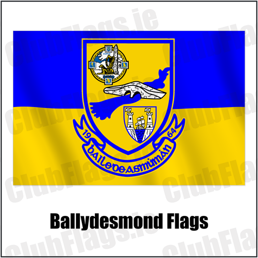 Ballydesmond Flags with the verified club crest and colours, Cork GAA - ClubFlags.ie