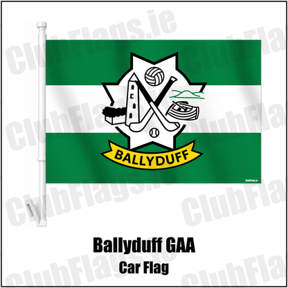 Ballyduff GAA Car Flag with the verified club crest and colours, Kerry GAA - ClubFlags.ie