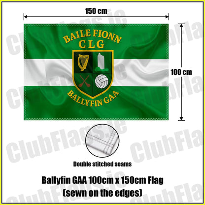 Ballyfin GAA 100cm x 150cm Flag (sewn on the edges) - ClubFlags.ie