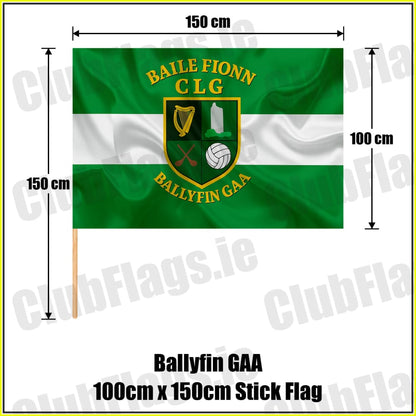 Ballyfin GAA 100cm x 150cm Stick Flag - ClubFlags.ie